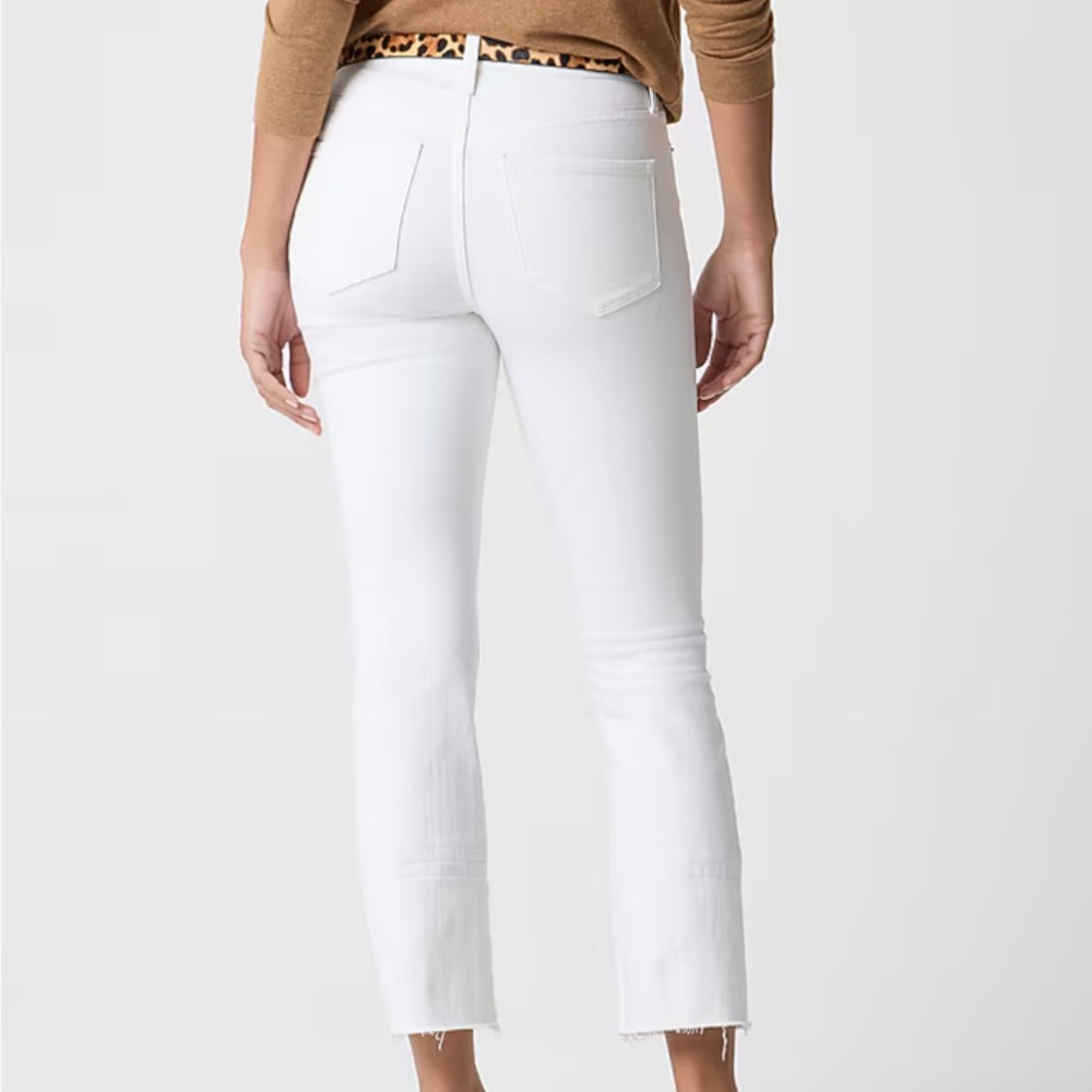 J. Crew Mid Rise Kick Flare Denim White Jeans - Picture 2 of 5